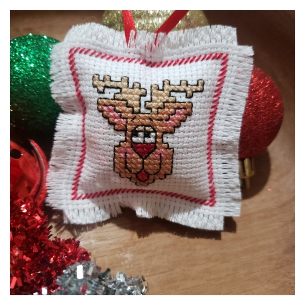 Rudolf Christmas Tree Ornament- Handmade